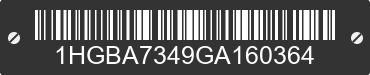 1986 HONDA Accord 1HGBA7349GA160364 VIN decoded