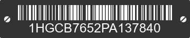 1993 HONDA Accord 1HGCB7652PA137840 VIN decoded