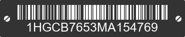 1991 HONDA Accord 1HGCB7653MA154769 VIN decoded