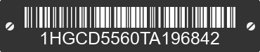 1996 HONDA Accord 1HGCD5560TA196842 VIN decoded