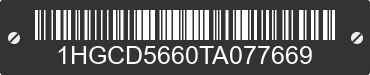 1996 HONDA Accord 1HGCD5660TA077669 VIN decoded