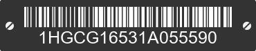 2001 HONDA Accord 1HGCG16531A055590 VIN decoded