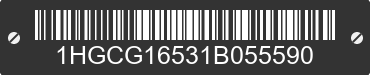 2001 HONDA Accord 1HGCG16531B055590 VIN decoded