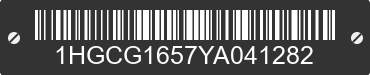 2000 HONDA Accord 1HGCG1657YA041282 VIN decoded