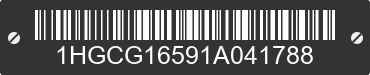 2001 HONDA Accord 1HGCG16591A041788 VIN decoded