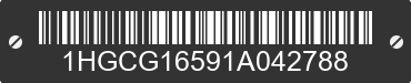 2001 HONDA Accord 1HGCG16591A042788 VIN decoded