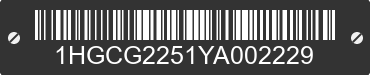 2000 HONDA Accord 1HGCG2251YA002229 VIN decoded