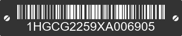 1999 HONDA Accord 1HGCG2259XA006905 VIN decoded