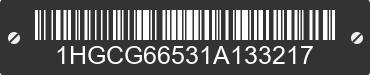 2001 HONDA Accord 1HGCG66531A133217 VIN decoded