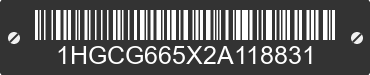 2002 HONDA Accord 1HGCG665X2A118831 VIN decoded