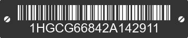 2002 HONDA Accord 1HGCG66842A142911 VIN decoded