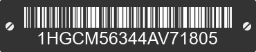 2004 HONDA Accord 1HGCM56344AV71805 VIN decoded