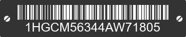 2004 HONDA Accord 1HGCM56344AW71805 VIN decoded