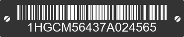 2007 HONDA Accord 1HGCM56437A024565 VIN decoded