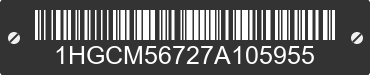 2007 HONDA Accord 1HGCM56727A105955 VIN decoded