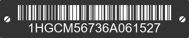 2006 HONDA Accord 1HGCM56736A061527 VIN decoded