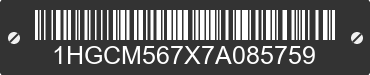 2007 HONDA Accord 1HGCM567X7A085759 VIN decoded