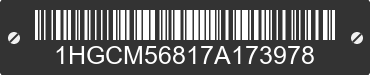 2007 HONDA Accord 1HGCM56817A173978 VIN decoded