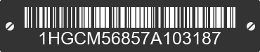 2007 HONDA Accord 1HGCM56857A103187 VIN decoded