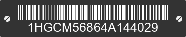 2004 HONDA Accord 1HGCM56864A144029 VIN decoded