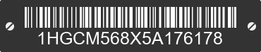 2005 HONDA Accord 1HGCM568X5A176178 VIN decoded