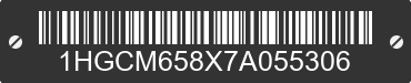 2007 HONDA Accord 1HGCM658X7A055306 VIN decoded