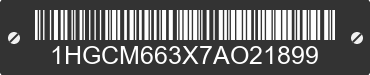 2007 HONDA Accord 1HGCM663X7AO21899 VIN decoded