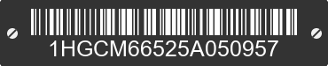 2005 HONDA Accord 1HGCM66525A050957 VIN decoded