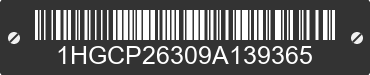 2009 HONDA Accord 1HGCP26309A139365 VIN decoded