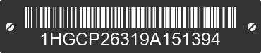 2009 HONDA Accord 1HGCP26319A151394 VIN decoded