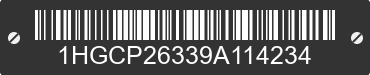 2009 HONDA Accord 1HGCP26339A114234 VIN decoded