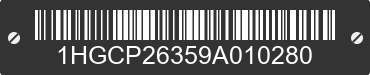 2009 HONDA Accord 1HGCP26359A010280 VIN decoded