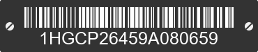 2009 HONDA Accord 1HGCP26459A080659 VIN decoded