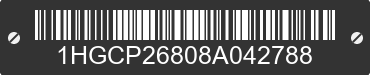 2008 HONDA Accord 1HGCP26808A042788 VIN decoded