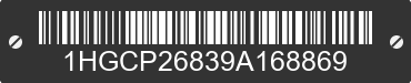 2009 HONDA Accord 1HGCP26839A168869 VIN decoded