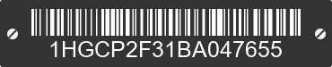 2011 HONDA Accord 1HGCP2F31BA047655 VIN decoded