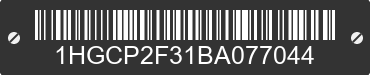 2011 HONDA Accord 1HGCP2F31BA077044 VIN decoded