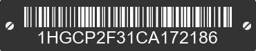 2012 HONDA Accord 1HGCP2F31CA172186 VIN decoded