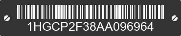 2010 HONDA Accord 1HGCP2F38AA096964 VIN decoded