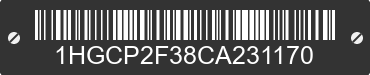2012 HONDA Accord 1HGCP2F38CA231170 VIN decoded
