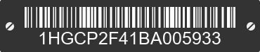 2011 HONDA Accord 1HGCP2F41BA005933 VIN decoded