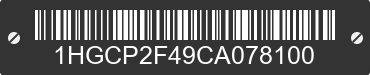 2012 HONDA Accord 1HGCP2F49CA078100 VIN decoded
