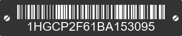 2011 HONDA Accord 1HGCP2F61BA153095 VIN decoded