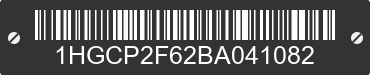 2011 HONDA Accord 1HGCP2F62BA041082 VIN decoded