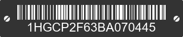 2011 HONDA Accord 1HGCP2F63BA070445 VIN decoded
