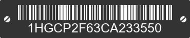 2012 HONDA Accord 1HGCP2F63CA233550 VIN decoded