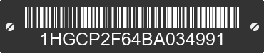 2011 HONDA Accord 1HGCP2F64BA034991 VIN decoded
