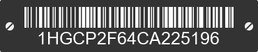 2012 HONDA Accord 1HGCP2F64CA225196 VIN decoded
