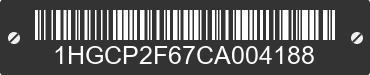 2012 HONDA Accord 1HGCP2F67CA004188 VIN decoded