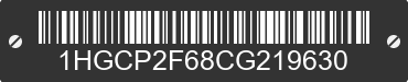 2012 HONDA Accord 1HGCP2F68CG219630 VIN decoded